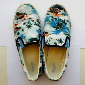 Canvas men slipon shoe Palm Tree Print